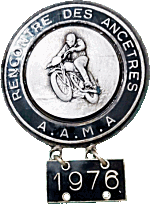 Ancetres motorcycle rally badge from Jean-Francois Helias