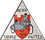 ACBB Triple Pattes motorcycle rally badge from Jean-Francois Helias