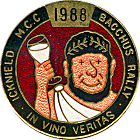 Bacchus motorcycle rally badge