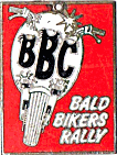 Bald Bikers motorcycle rally badge from Phil Drackley