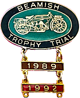 Beamish Trophy Trial motorcycle run badge from Jean-Francois Helias