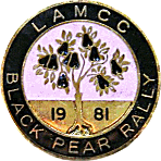 Black Pear motorcycle rally badge from Jean-Francois Helias