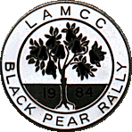Black Pear motorcycle rally badge from Dave Cooper