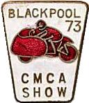 Blackpool motorcycle show badge from Ted Trett