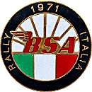BSA Italia motorcycle rally badge from Jean-Francois Helias