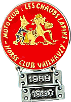 Chauds Lapins Vailhauzy motorcycle rally badge from Jean-Francois Helias