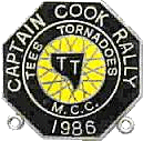 Captain Cook motorcycle rally badge from Ted Trett