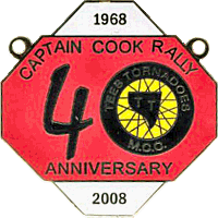 Captain Cook motorcycle rally badge from Les Hobbs