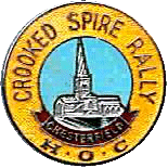 Crooked Spire  motorcycle rally badge from Ted Trett