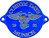 Custom Days Munich motorcycle rally badge from Jean-Francois Helias