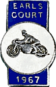 Earls Court motorcycle show badge from Jean-Francois Helias