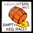 Empty Keg motorcycle rally badge from Jean-Francois Helias