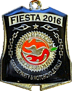 Fiesta motorcycle rally badge from Jean-Francois Helias