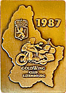 Gold Wing Luxembourg motorcycle rally badge from Jean-Francois Helias