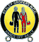Hands Off motorcycle rally badge from Jean-Francois Helias