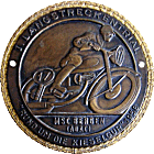 Kieselgur motorcycle rally badge from Jean-Francois Helias