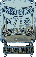 Knight Riders motorcycle rally badge from Jean-Francois Helias