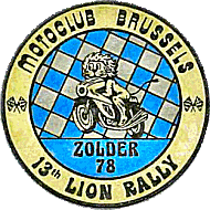 Lion motorcycle rally badge from Ted Trett