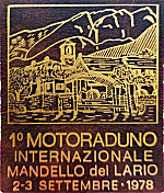 Mandello del Lario motorcycle rally badge from Jean-Francois Helias