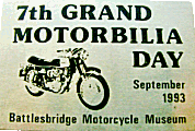 Motorbilia Day motorcycle show badge from Jean-Francois Helias