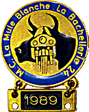 Mule Blanche motorcycle rally badge from Jean-Francois Helias