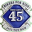 Newcastle Toy Run motorcycle run badge from Jean-Francois Helias