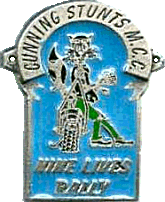 Nine Lives motorcycle rally badge from Alan Kitson