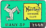 Norton Manx GP motorcycle rally badge from Jean-Francois Helias