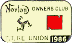 Norton TT Reunion motorcycle rally badge from Jean-Francois Helias