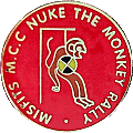 Nuke The Monkey motorcycle rally badge from Jean-Francois Helias