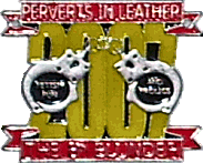 Perverts In Leather motorcycle rally badge from Nigel Woodthorpe