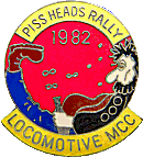 Piss Heads motorcycle rally badge from Jean-Francois Helias