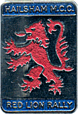 Red Lion motorcycle rally badge from Dave Cooper
