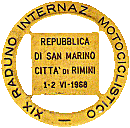 Rimini motorcycle rally badge from Jean-Francois Helias