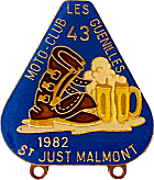 Saint Just Malmont motorcycle rally badge from Jean-Francois Helias