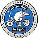 Shadoks motorcycle rally badge from Jean-Francois Helias