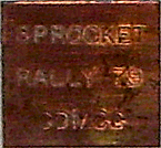 Sprocket motorcycle rally badge from Nigel Woodthorpe