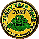 Tacky Toad Tour motorcycle run badge from Jean-Francois Helias