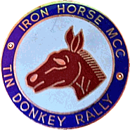 Tin Donkey motorcycle rally badge from Tony Graves