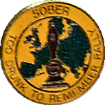 Too Drunk To Remember motorcycle rally badge from Nigel Woodthorpe