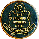 Triumph South Hants motorcycle rally badge from Jean-Francois Helias