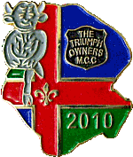 Triumph OMCC motorcycle rally badge from Jean-Francois Helias