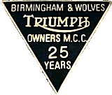 Triumph Owners MCC Birmingham & Wolves motorcycle club badge from Jean-Francois Helias