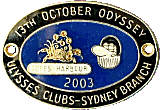Ulysses October Odyssey motorcycle rally badge from Jean-Francois Helias