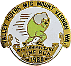 Valley Riders Lime motorcycle run badge from Jean-Francois Helias
