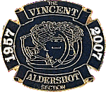 Vincent HRD OC Aldershot Section motorcycle club badge from Jean-Francois Helias