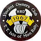 Vincent OC TT motorcycle rally badge from Jean-Francois Helias