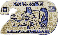Waterloo County Cyclefest motorcycle show badge from Jean-Francois Helias