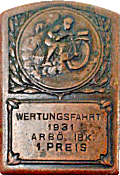 Wertungsfahrt ARBO motorcycle rally badge from Jean-Francois Helias