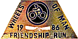 Wheels of Man Friendship Run motorcycle run badge from Jean-Francois Helias